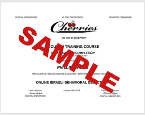 Israeli Behavioral Detection Certification Course